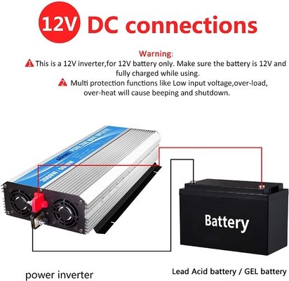 inversor puro DC12V do poder de onda do seno 3000W a AC120V com controlo a distância
