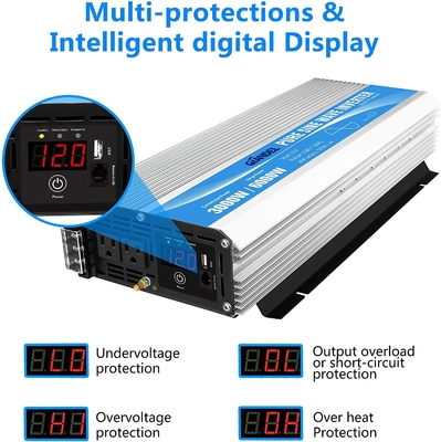 inversor puro DC12V do poder de onda do seno 3000W a AC120V com controlo a distância