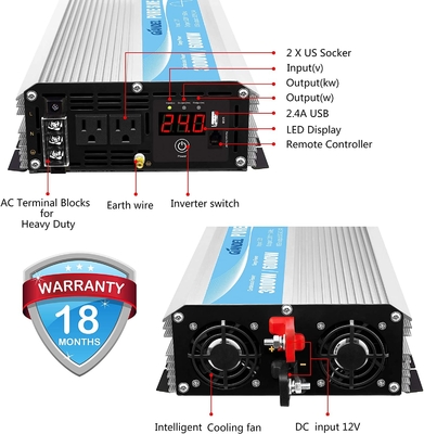 Inversor solar híbrido puro 3000W MSDS UN38.3 da onda de seno de DC24V