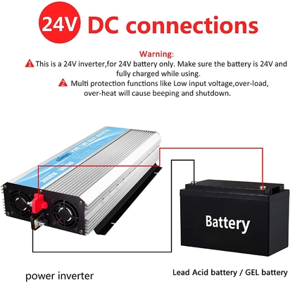 Inversor solar híbrido puro 3000W MSDS UN38.3 da onda de seno de DC24V
