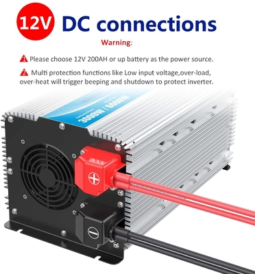 Exposição pura do inversor 12V 24V LCD da onda de seno 3000 do watt de controle remoto